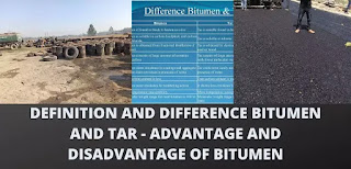 Definition and difference between bitumen and Tar