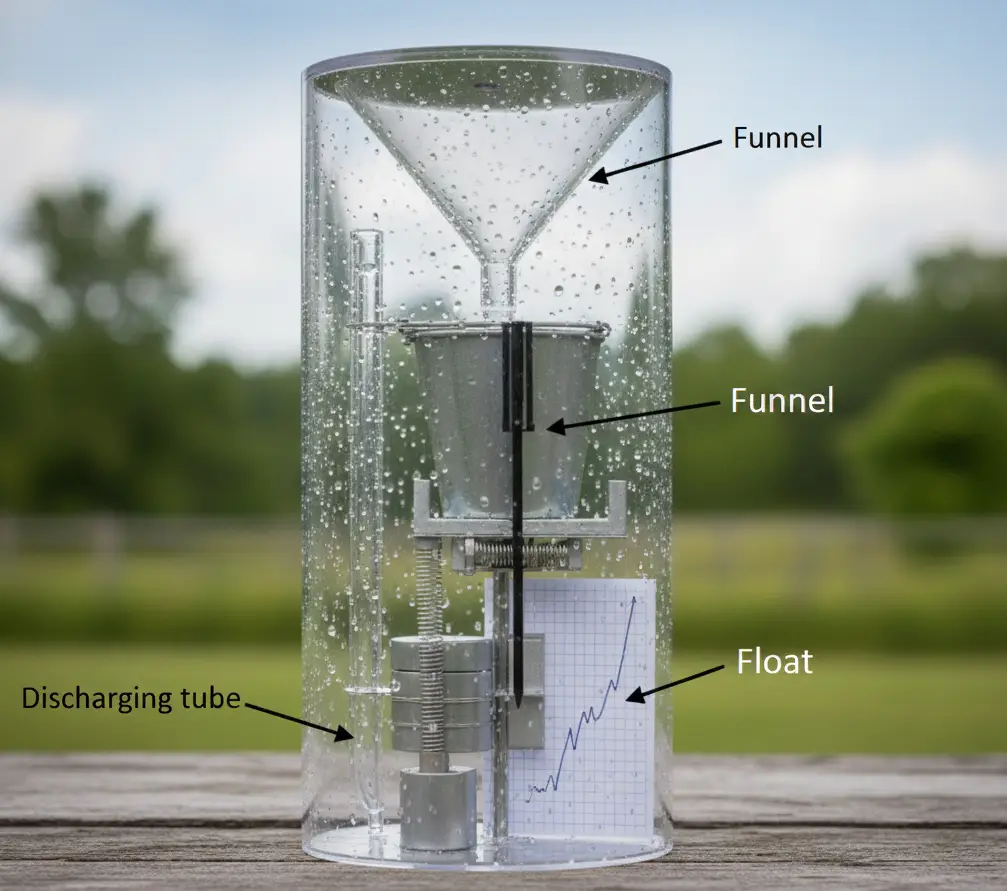 float type rain gauge,  Float type (syphon) gauge